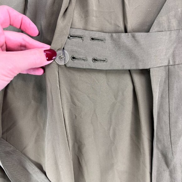 Banana Republic Wrap Midi Dress Green Career Sleeveless Size 12 - Picture 7 of 13